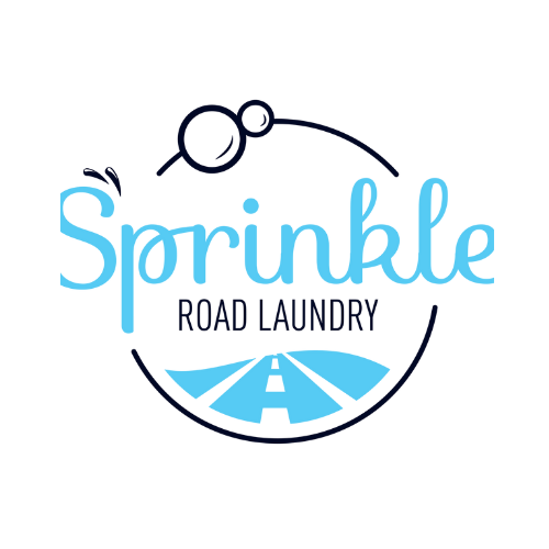 Sprinkle Laundry logo featuring a laundry cart and the business name with "Road Laundry" below.